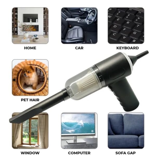 3 In 1 Portable Vacuum Cleaner Duster Blower | Air Pump Wireless Hand-held Cleaning For Car Home - Image 2
